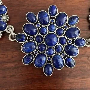 Chico’s Medallion Chain Belt Blue & Silver s-l400.jpg main image 3